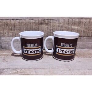 2 Pcs Hersheys Smores Mug White Brown Galerie Dishwasher Microwave Safe Handle